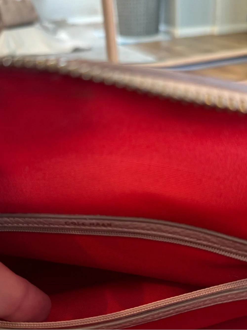 Cole Haan Blush Peachy Pink Pebbled Leather Satchel